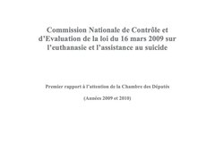 Premier Rapport de la Commission Evaluation Euthanasie