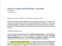 Révision de la loi relative au matériel corporel humain